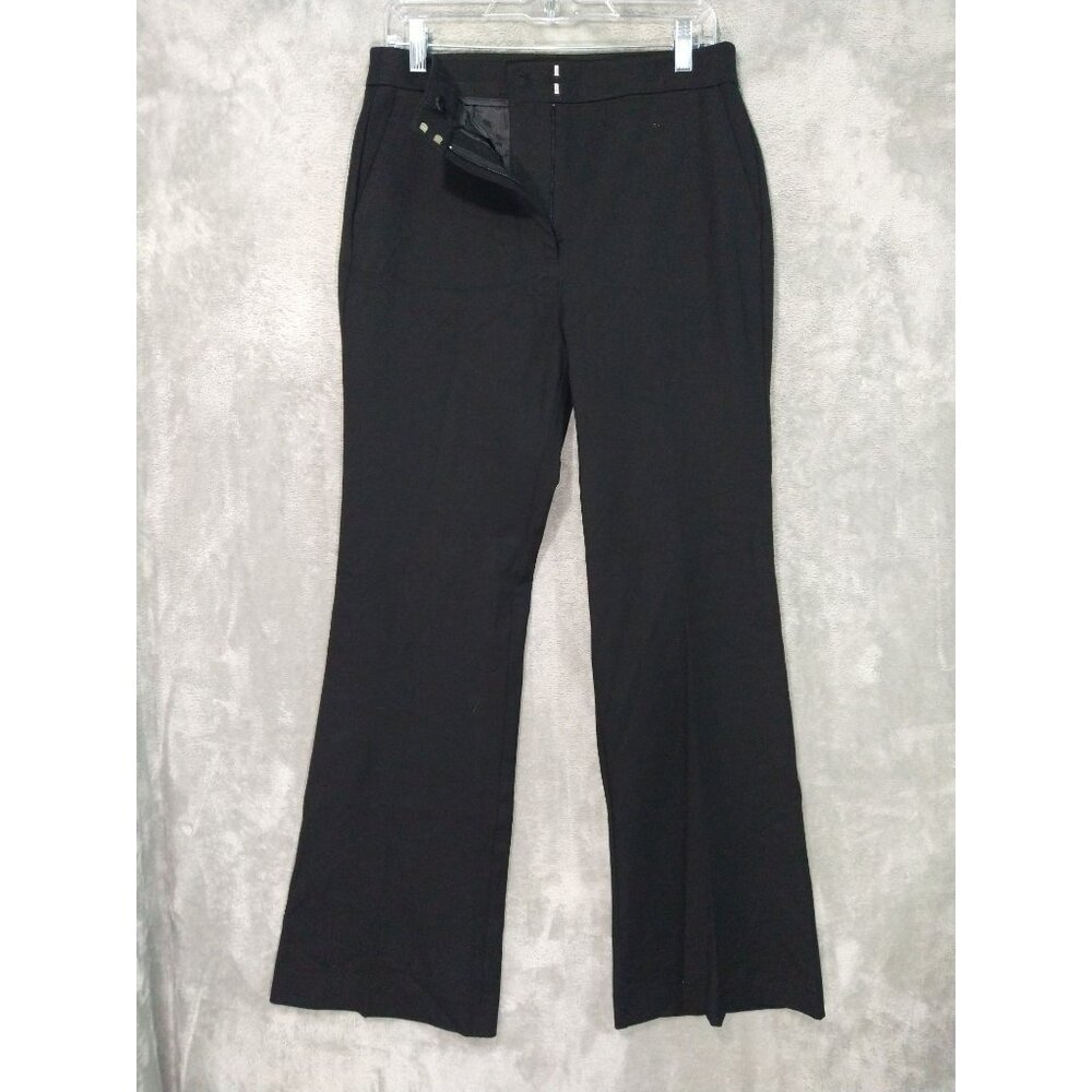 Boden Pants Womens 8 Long Black Chino Bi Stretch Flared Trouser High Rise